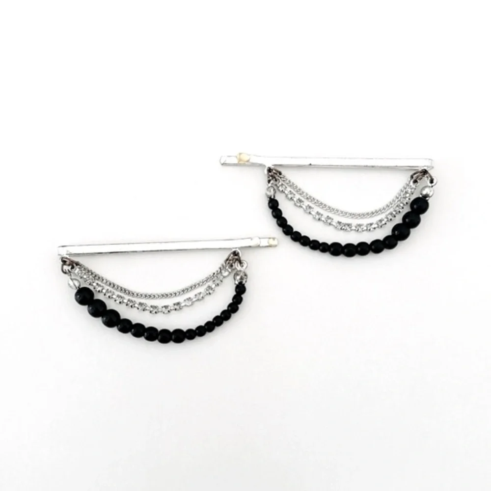 Vintage Rhinestone Hair Pin Clips - Picture 1 of 2